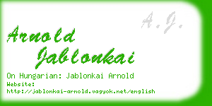 arnold jablonkai business card